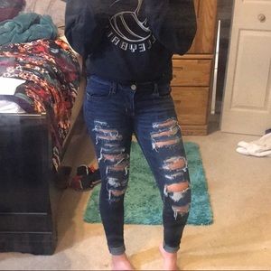 American Eagle Dark Wash Ripped Jeans